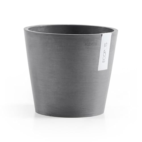 Ecopots Amsterdam Mini Round Flower Planter, Grey, 7" - color: Gray, size: 7 Inches