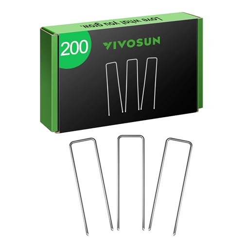 VIVOSUN 6-Inch 200-Pack Garden Stakes, 11 Gauge Steel Garden Stakes - size: 200 PCS