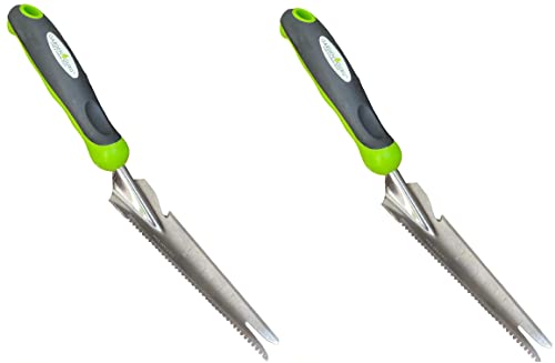 Garden Guru Hand Weeder Trowel with Ergonomic Handle – Stainless Steel Weeding & Digging Knife – Rust Resistant - Perfect for Weeding, Transplanting, Digging, Pruning, Cutting (2 Pack) - size: 2 Pack