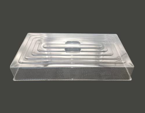 RooTrimmer 10 Pcs Humidity Dome, Plastic Clear Seed Starter Dome 1020 Tray Covers Humidifying and Insulating for Greenhouse Germination and Garden Growing (21.5"×11.5", 3.15" Height, 10-Pack) - size: 1020 3.15 Inch Dome-10P