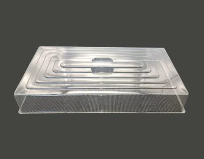 RooTrimmer 10 Pcs Humidity Dome, Plastic Clear Seed Starter Dome 1020 Tray Covers Humidifying and Insulating for Greenhouse Germination and Garden Growing (21.5"×11.5", 3.15" Height, 10-Pack) - size: 1020 3.15 Inch Dome-10P