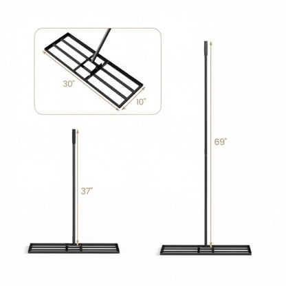 COSTWAY 30x10 Inch Lawn Leveling Rake (Black, 30"x10") - color: Black