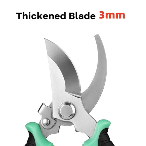 Pruning Shears 3MM, Garden Shears 7.5" Professional Stainless Steel Pruning Shears for Gardening, Sharp Handheld Heavy Duty Garden Hedge Clippers/Scissors Pruners Tools