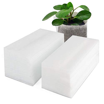 Seedling Grow Bags for Plants Bulk, 6x8 inches Sturdy Non-Woven Nursery Bags, 100PCS Solid Plant Grow Seed Starter Bag, Fabric Seedling Pots Pouches Planting Home Garden Supply - color: White, size: 6.3"x7.8"/Pack of 100