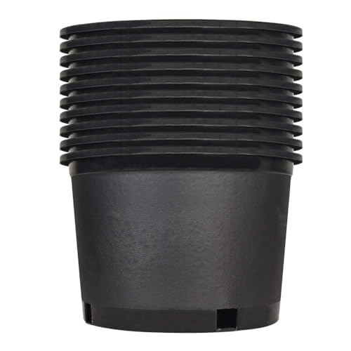 2 gallon Plant Nursery Pot 10-Pack 2 Gallon Short Plastic Garden Planter Pots Flower Seedling Injection Molded Container Seed Starting Pot Set for Indoor Outdoor Plants Seedlings Vegetables Black - size: Short 2 Gallon