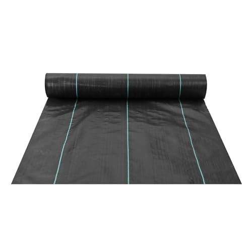 VEVOR Weed Barrier Landscape Fabric, 3x300 FT Heavy Duty Garden Weed Fabric, 3.2Oz Woven Weed Control Fabric, Weed Blocker Mat, Easy Setup, Durable PP Gardening Fabric for Driveway Ground Cover, Black - size: 3FT*300FT-3.2OZ