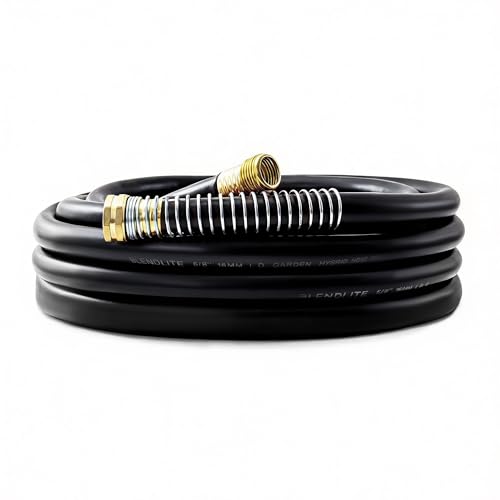 5/8" Garden Hose 30ft, -40℉ To 190℉ Hot/Cold Rubber hose, Black - color: Black, size: 30Ft