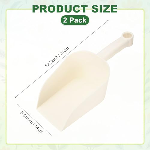 M METERXITY 2-Pack Garden Shovel Trowel Hand Shovels, 31cm/12.2 Inch Plastic Gardening Tools for Digging, Transplanting, Soil Loosening and Planting, Ergonomic Handle [Light Beige] - color: Light Beige, size: Large