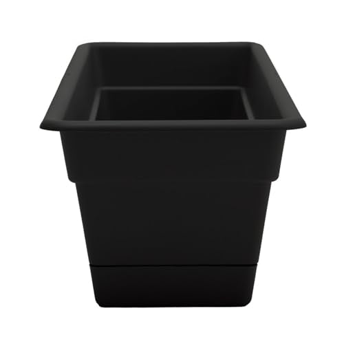 Bloem Dura Cotta 24" Plastic Window Box Planter with Saucer, Black - color: Black, size: 24"