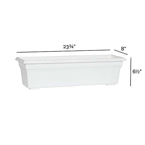 Root & Vessel 16242 Countryside Flower Box Planter, White, 24-Inch - color: White, size: 24 Inch