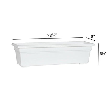 Root & Vessel 16242 Countryside Flower Box Planter, White, 24-Inch - color: White, size: 24 Inch