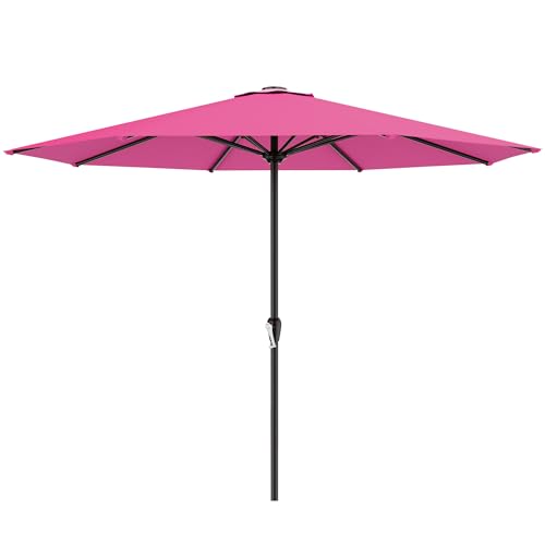 AreShark 12FT Large Outdoor Patio Umbrella, Pool Umbrellas, Rose Pink - color: Rose Pink, size: 12FT