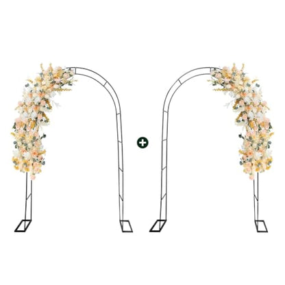 Zhisheng 2PCS Metal Pergola Garden Arch Arbor 7.9FT x 4.6FT Trellis for Outdoor Climbing Plants 2 Sizes for Wedding Ceremony Party,Black - size: 7.9FT+7.9FT