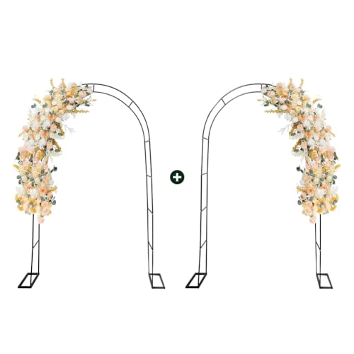 Zhisheng 2PCS Metal Pergola Garden Arch Arbor 7.9FT x 4.6FT Trellis for Outdoor Climbing Plants 2 Sizes for Wedding Ceremony Party,Black - size: 7.9FT+7.9FT