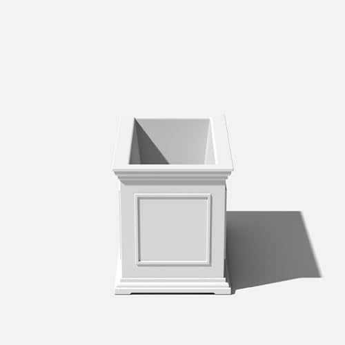 Veradek Brixton Series Long Planter - Rectangular Outdoor Planter - color: White