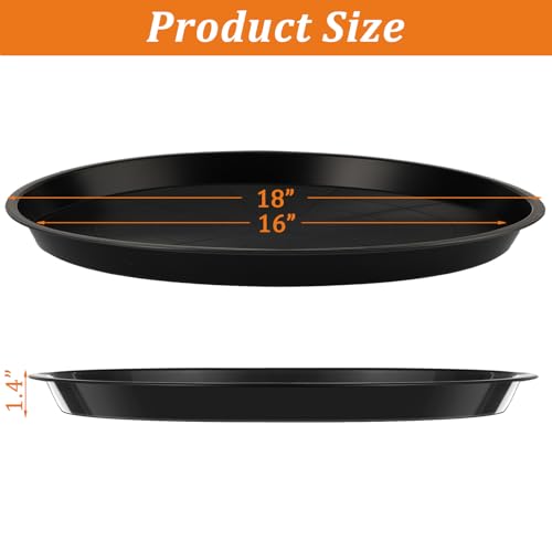 Eccliy 10 Pack 18 Inch Plant Saucers Heavy Duty Plastic Planter Trays - size: 18 Inch