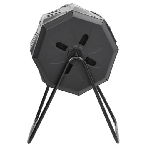 Garden Compost Bin Black 28.7x25.2x37.4 in 42.3 gal Dual Chamber