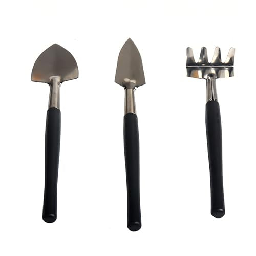 Mini Gardening Tool Set for Potted Plants, 3-Piece Indoor Plant Care Kit with Stainless Steel Shovel & Trowel, Precise Weeding and Transplanting Tools for Greenhouses