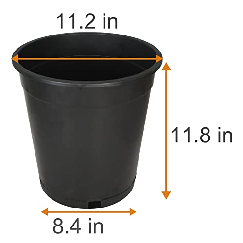 Plant Nursery Pot 10-Pack 3.6 Gallon Plastic Garden Planter Pots Flower Seedling Injection Molded Container Seed Starting Pot for Indoor Outdoor Plants Seedlings Vegetables Black - size: Standard 3.6 Gallon