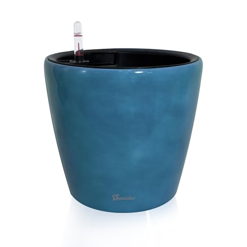 Dexceder 9x8 Self Watering Planter (Peacock Blue Gradient) - color: Peacock Blue, size: 9x8