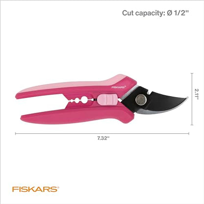 Fiskars Floral Pruning Shears, Plant Cutting Scissors for Deadheading - color: Rose Petal Pink