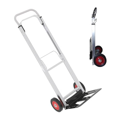 Folding Hand Truck with Wheels, 198 lbs Capacity, Aluminum Collapsible Hand Truck with Telescoping Handle, Portable Moving Dolly Cart for Home, Garage - size: Aluminum Hand Truck