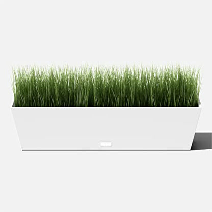 Veradek Pure Series Window Box Planter - Tapered Outdoor Planter - color: White, size: 36 inch