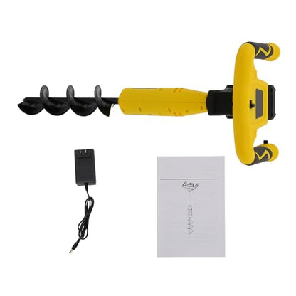 20V Cordless Electric Post Hole Digger with Auger Bit, 350W Motor, Battery-Powered, with Drill Bit and Lithium Battery