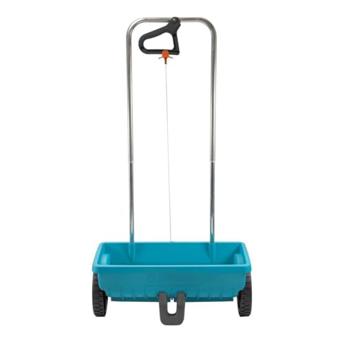 Gardena Spreader L: Universal Spreader for Delivering Fertiliser, Seeds and Salt, 45 cm Spreading Width, for About 400 m sq of Lawn Area, 12.5 Litre Capacity, with a Locking Slide (432-20) - style: Spreader L