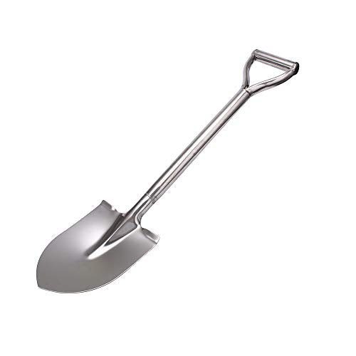 31.5 Inch Short Garden Shovel for Digging in The Yard, Round Point D Handle Shovel, All Stainless Steel Made - style: Round Point Shovel
