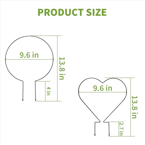 Trellis for Potted Plants, Small House Plant Support, Indoor Plant Trellis for Climbing Plants (Circle and Heart Shape)