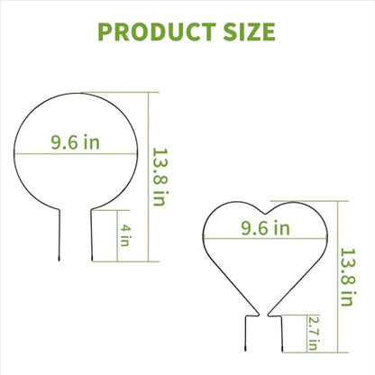 Trellis for Potted Plants, Small House Plant Support, Indoor Plant Trellis for Climbing Plants (Circle and Heart Shape)