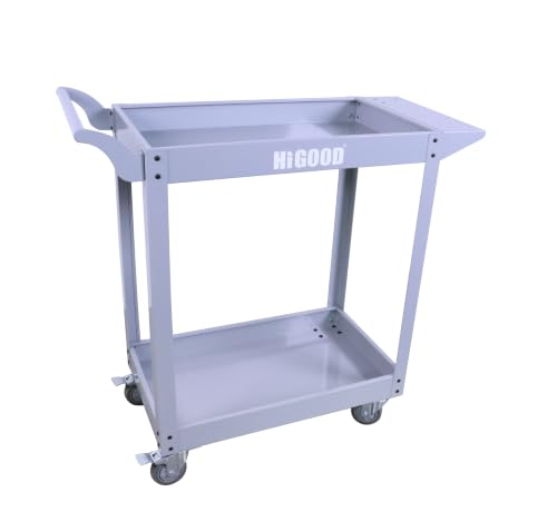 Heavy Duty Service Utility Cart,2 Shelf Steel, 800-Pound Capacity, 35.6 x 18.1x38-Inch Gray - color: Gray