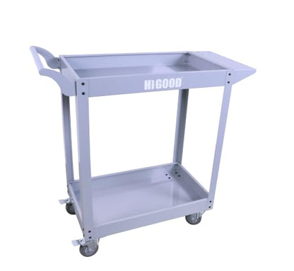 Heavy Duty Service Utility Cart,2 Shelf Steel, 800-Pound Capacity, 35.6 x 18.1x38-Inch Gray - color: Gray