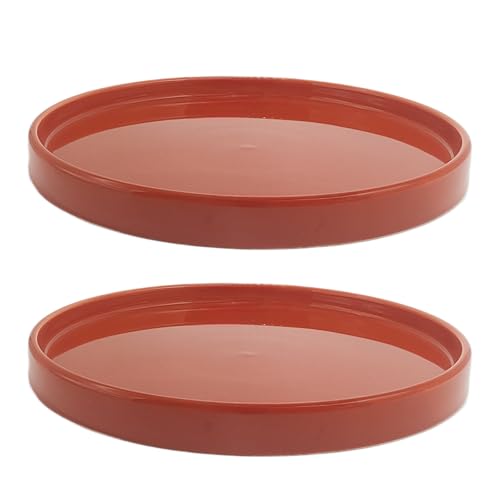 Yukfona Ceramic Plant Saucer Tray 2 Pcs 6.4 Inch Red Terracotta, 6.4"OD x6.02"ID x0.9"Deep| Fits flower pots Bottom≤ 6", Heavy Duty Glazed Round Planter Drip with Catch Basin for Indoor Outdoor Plants - color: Terracotta, size: 6.4in 2pack