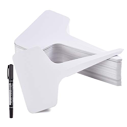MIHEY 150 Pcs Plant Labels Waterproof Garden Stake Markers with Pen - color: White