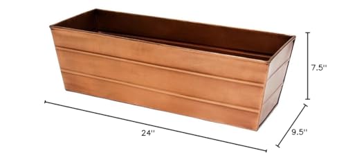 Achla Designs C-20C Copper Plated Flower Box, Medium Window Flowerbox Planter - color: Copper, size: Medium