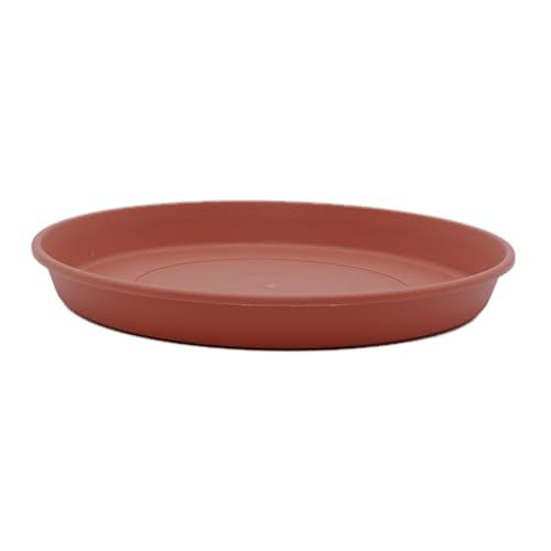The HC Companies 14" Round Prima Plastic Plant Saucer - Indoor Outdoor Plant Trays for Pots - 14.17"x14.17"x1.69" in Clay - color: Clay, size: 14", style: Pack of 1