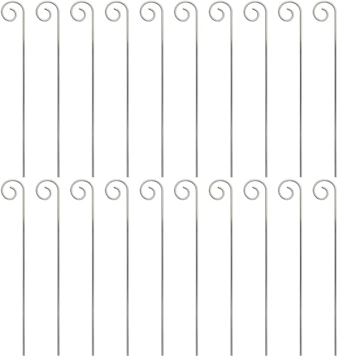 20Pcs Silver Planter Plant Label Hooks Garden Markers Stake Plant Label Holder Plants Label Hanger Garden Plant Sign Stake Rustproof Deformed Gardens Plant Sign Hooks Hanging Rods for Flower (20cm)