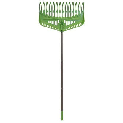 Flip Scooping Leaf Rake, Heavy Duty Lawn and Yard Care, Extra Wide Head, Green
