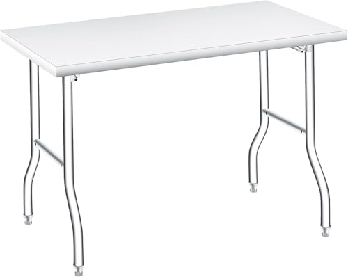 Stainless Steel Foldable Work Table 48x24, Heavy Duty Utility Workbench