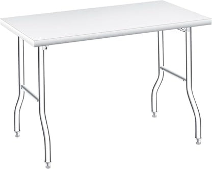Stainless Steel Foldable Work Table 48x24, Heavy Duty Utility Workbench