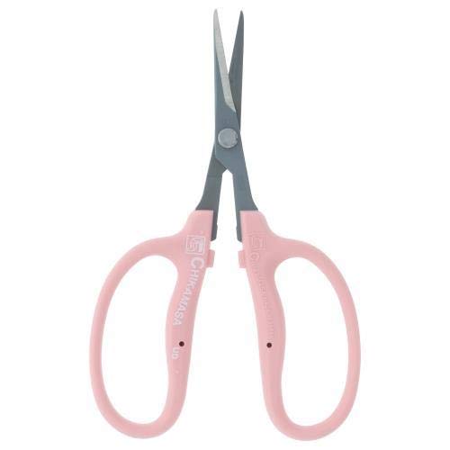 Chikamasa B-500SRFP Curved Scissors with Fluorine Coating, Pink - color: Pink