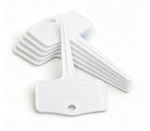 50pcs Plastic Plant T-Type Labels Garden Stake Markers Waterproof Plant Tags for Outdoor (White)