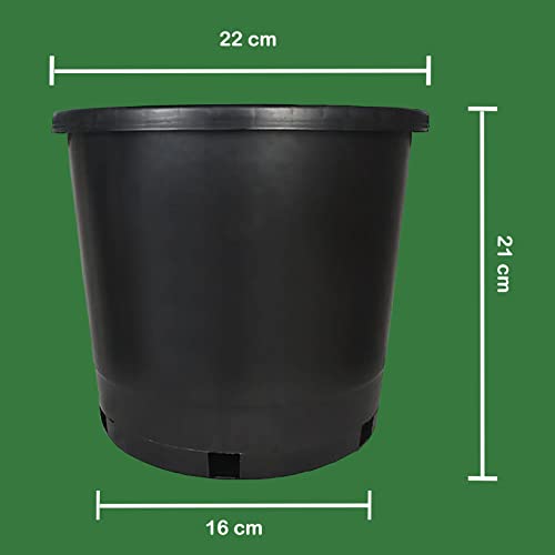 Garden Plastic Planter Nursery Pots - 10 Pcs 2 Gallon Round Black Nursery Pots for Indoor and Outdoor Plants with Drainage Hole