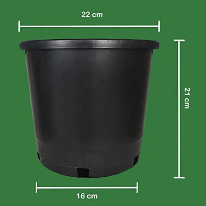 Garden Plastic Planter Nursery Pots - 10 Pcs 2 Gallon Round Black Nursery Pots for Indoor and Outdoor Plants with Drainage Hole