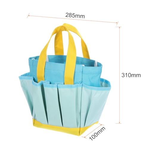 HARFINGTON 2pcs Garden Tool Bag 11.81" x 3.94" x 10.83" Large Oxford Bag with Pockets Garden Tote Bag Gardening Plant Tool Organizer Storage Carrier Store for Outdoor Women Men, Blue