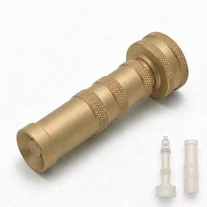 Brass Hose Nozzle, Heavy Duty, Adjustable High Pressure, 3/4" GHT