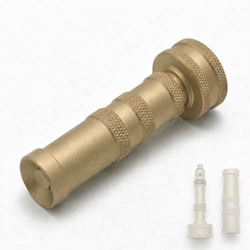Brass Hose Nozzle, Heavy Duty, Adjustable High Pressure, 3/4" GHT