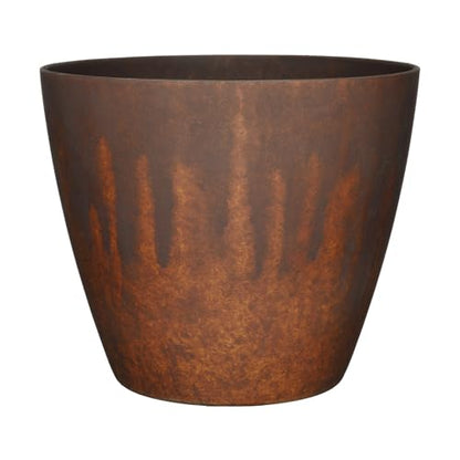 Vogue Planter Pots w/Pottery Quality Finish, 8” Burnished Rust - color: Burnished Rust